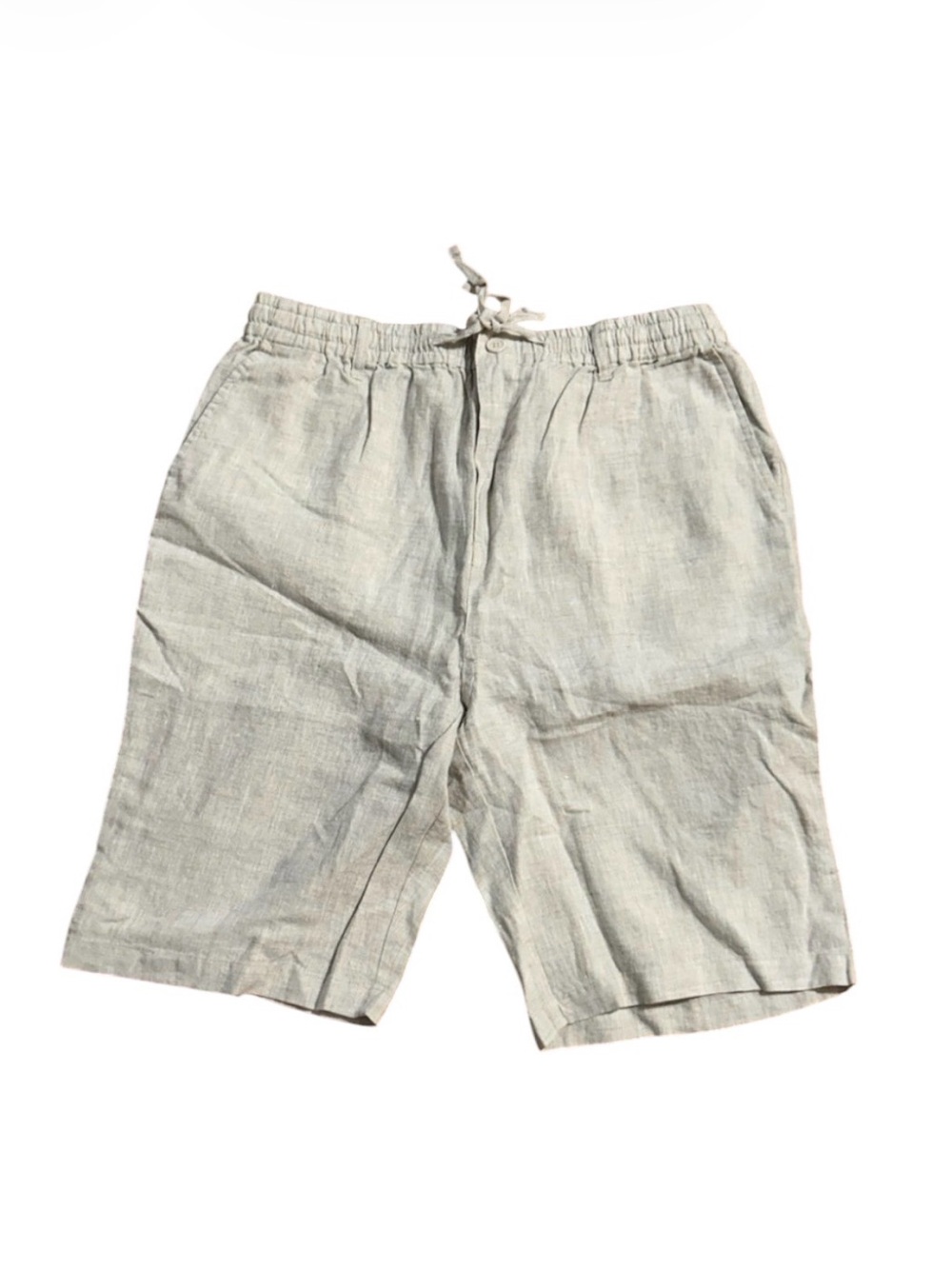 Old Money Men's Linen Blend Drawstring Shorts in Light Beige